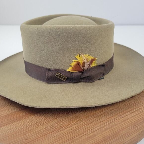 Dobbs Fifth Ave New York Mahoney Tan Beige Wool Men's Hat Sz 7 Fedora Dapper USA - Picture 2 of 16